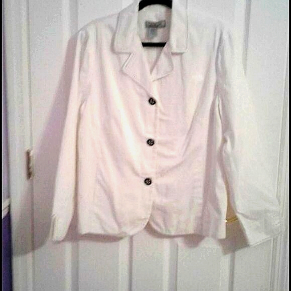 Birch Hill Vintage Retro 90s White Preppy Academia Long Sleeve Boxy Blazer
